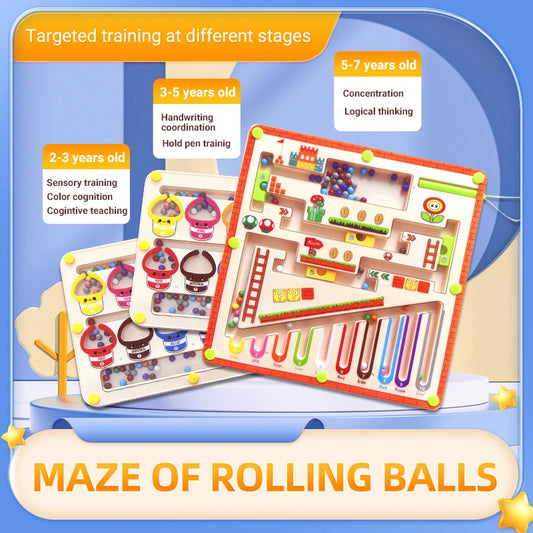 Children's Magnetic Maze Walking Ball – Logic & Concentration Puzzle Toy for Kids