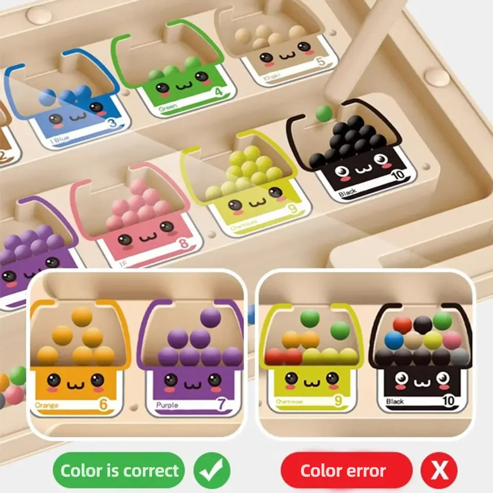 Montessori Magnetic Maze Puzzle - Roll, Guide, Win