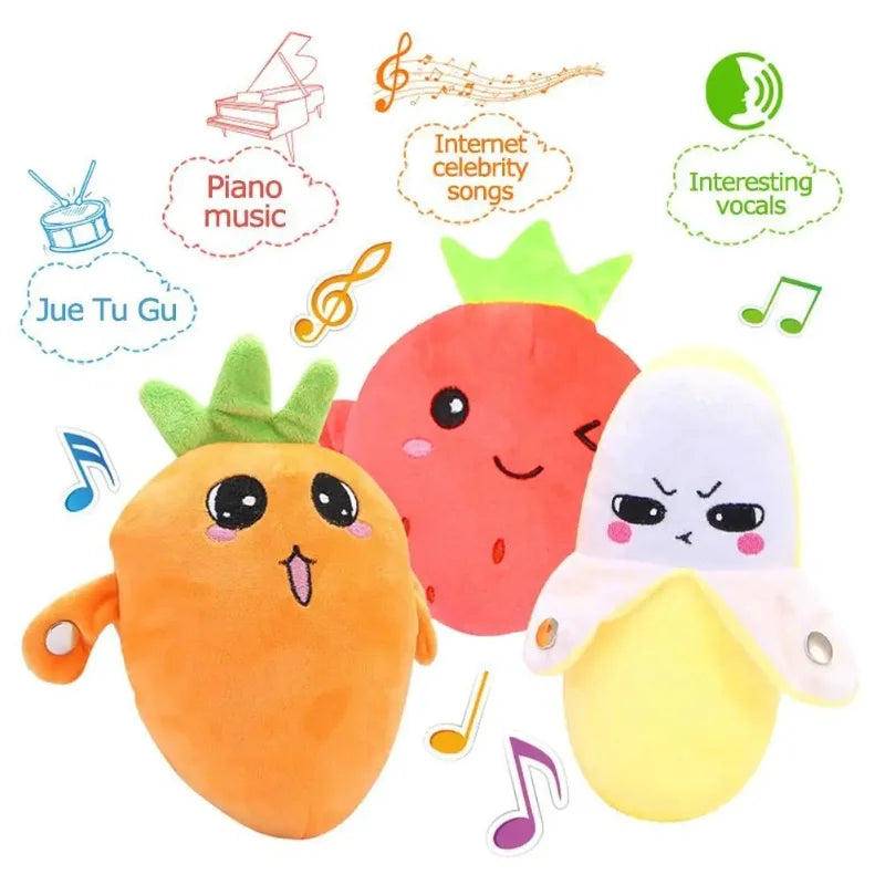 Interactive Fruit Sensing Beat Plush Toy – Musical Touch Piano for Kids & Family