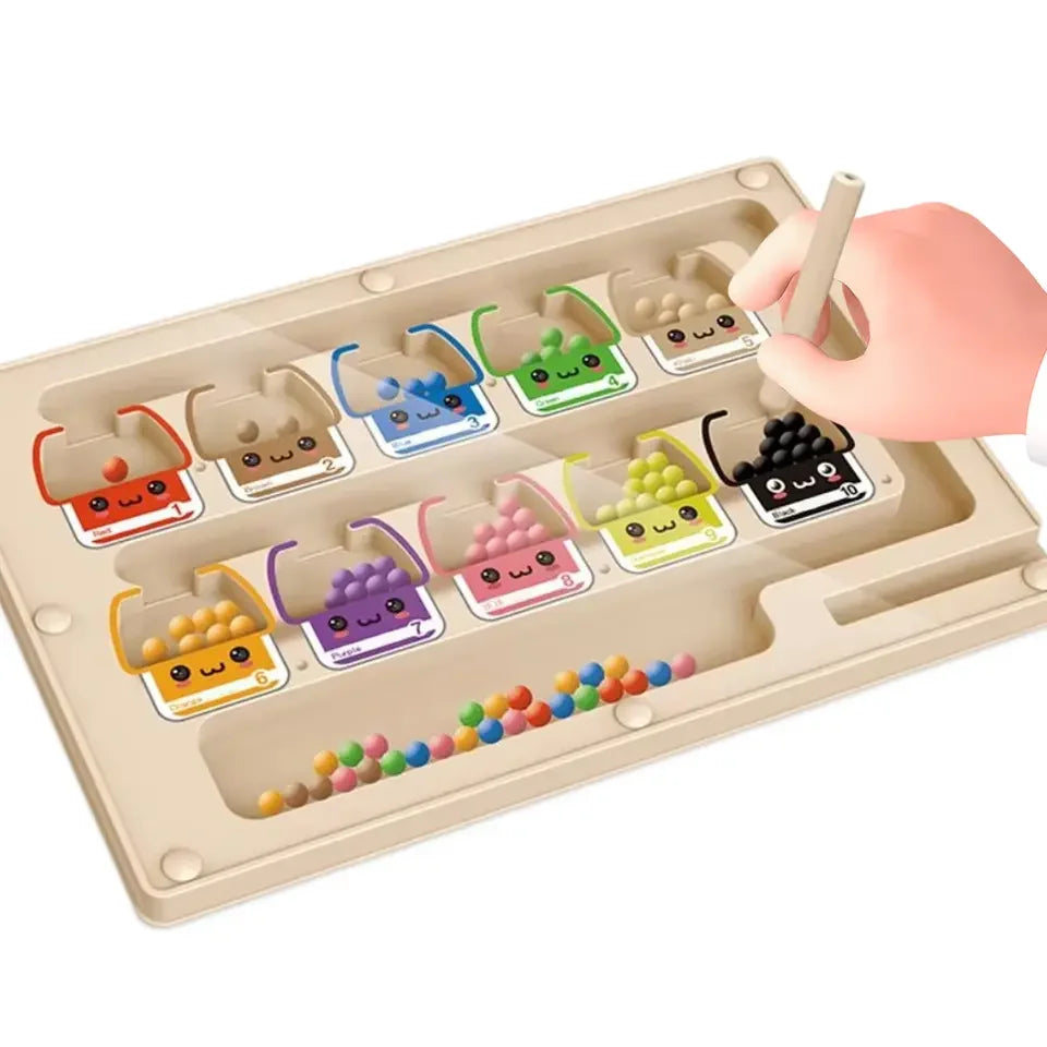 Montessori Magnetic Maze Puzzle - Roll, Guide, Win