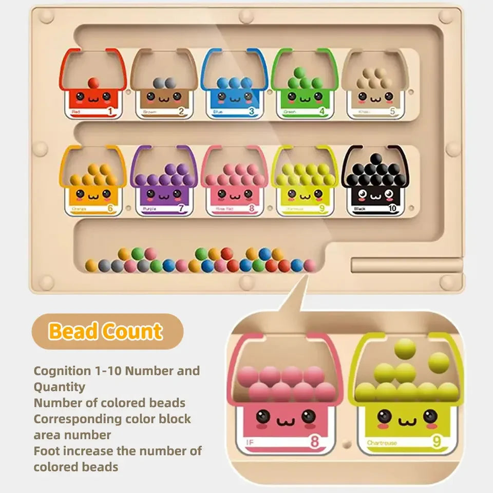Montessori Magnetic Maze Puzzle - Roll, Guide, Win